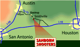 Map from Austin, Houston, San Antonio